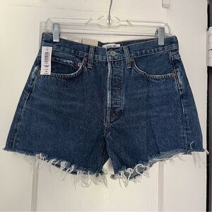 NWT Agolde Parker Long Shorts in Caution wash